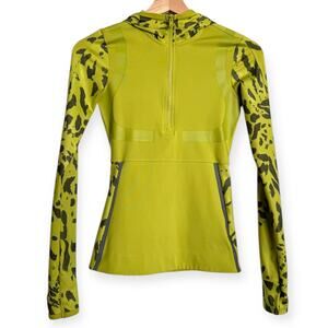 Adidas By Stella McCartney Green Run Long Sleeve Hooded 1/4 Zip Women's 2XS